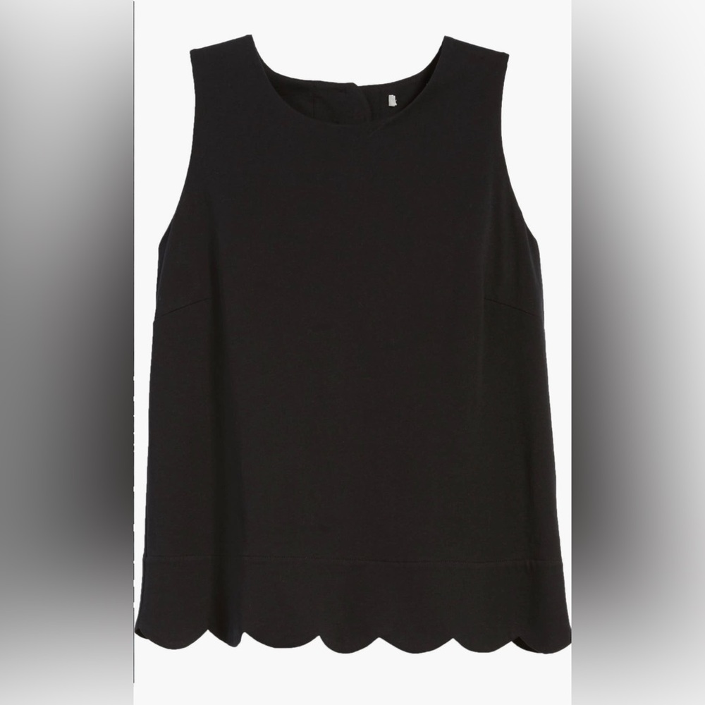 NWT Halogen scalloped navy blue tank Size XXL